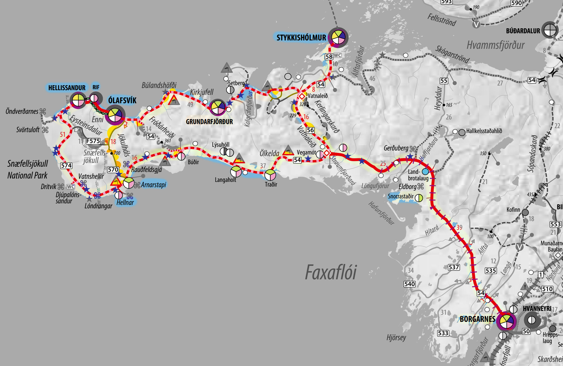 Mappa della penisola di Snæfellsne (da https://cyclingiceland.is/en/