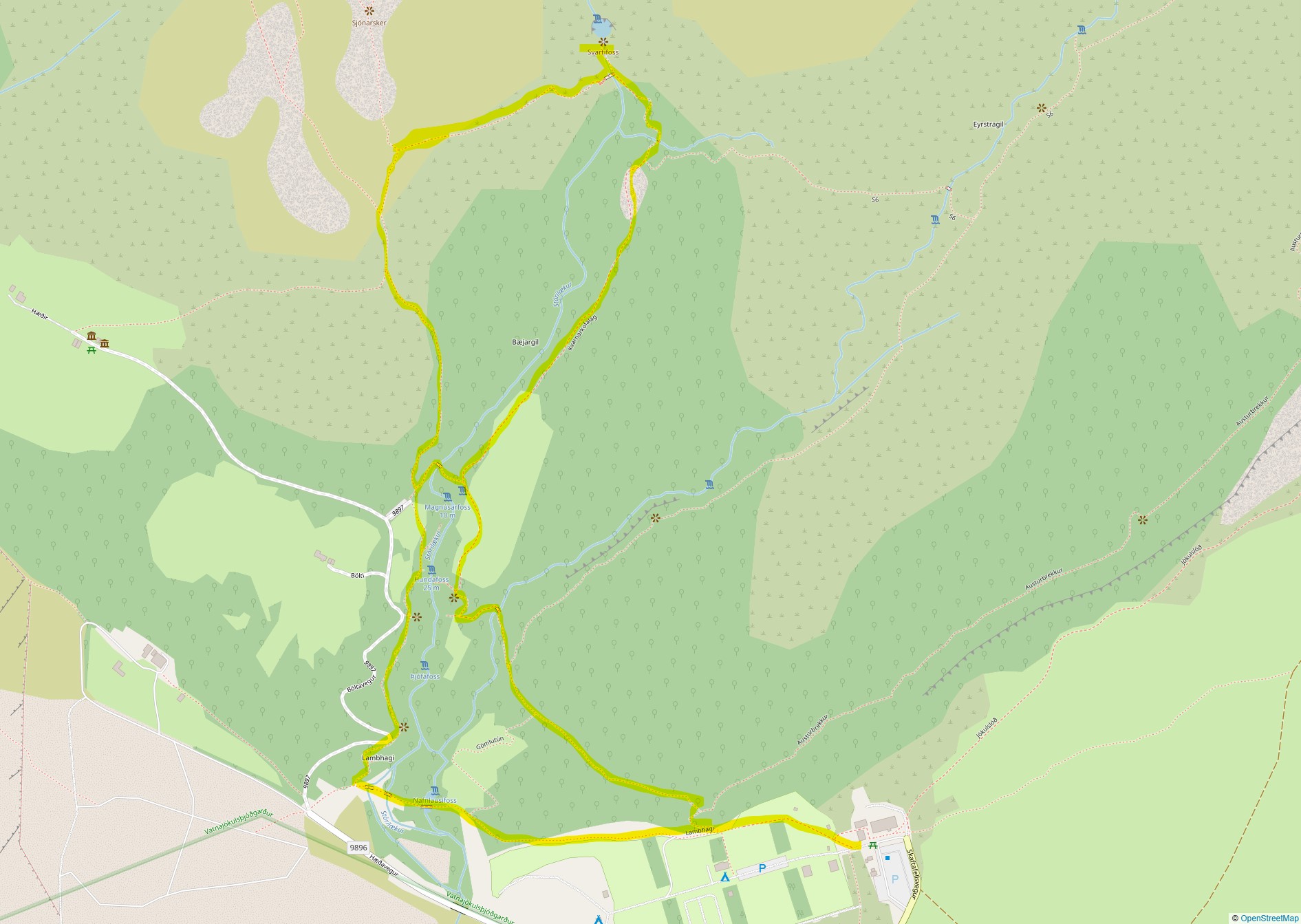 Mappa dell'area da OpenStreetMap
