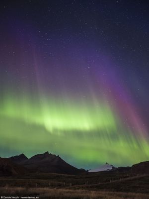 Aurora sopra lo Snæfellsjökull